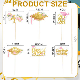 Sliner 2026 pink-white flowers design topper decorates cakes and desserts.