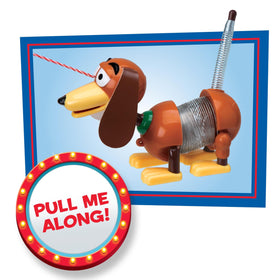 Slinky Dog Jr bright green collar detail stands out for festive playtime.