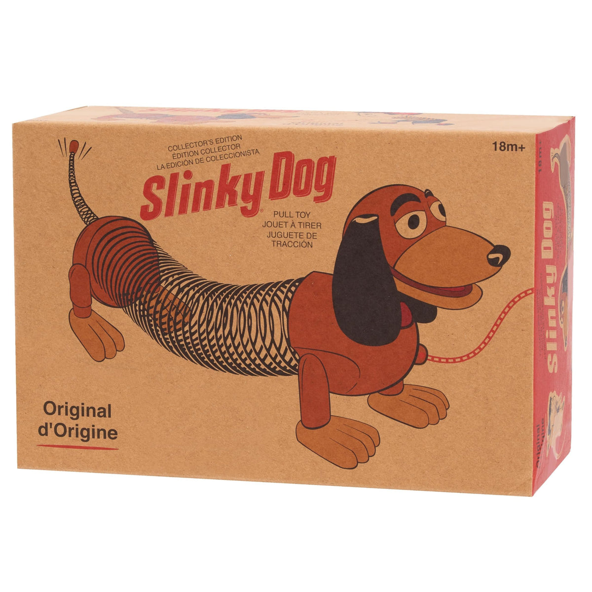 Compact 7-inch toddler-sized Slinky Dog pull toy.