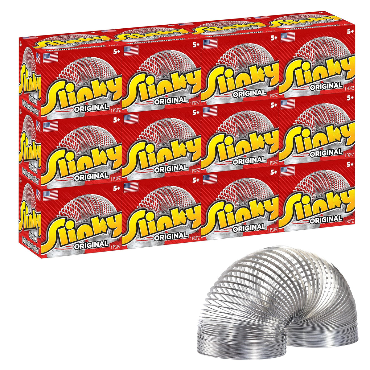 Slinky Just Play Classic Slinky 12-count package, ideal gift for playtime and collection.
