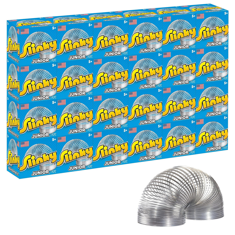 Slinky Junior 24-pack bundle: classic spring toys for play and gifting.