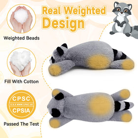 Slojkardon raccoon weighted plush vacuum-pack packaging.