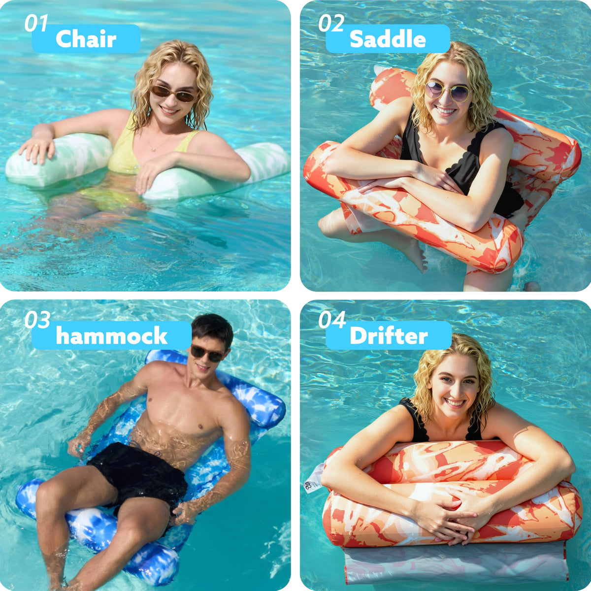 Sloosh red hammock float offers versatile seating for lakeside relaxation