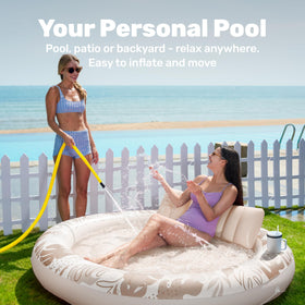 Sloosh 360-degree comfort lounge designed for shared poolside relaxation.