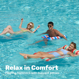 Sloosh dark blue lounge float enables relaxed drifting.