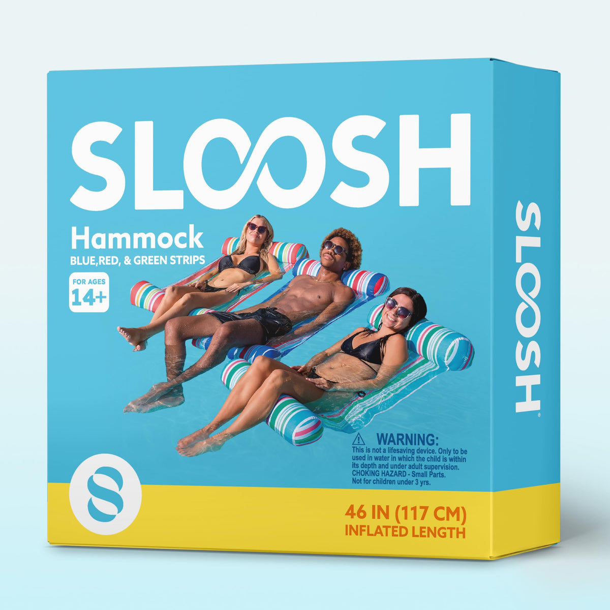 Sloosh durable oxford-cloth construction supports one adult.