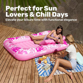Sloosh 4-in-1 suntan tub design supports lounging and water play.