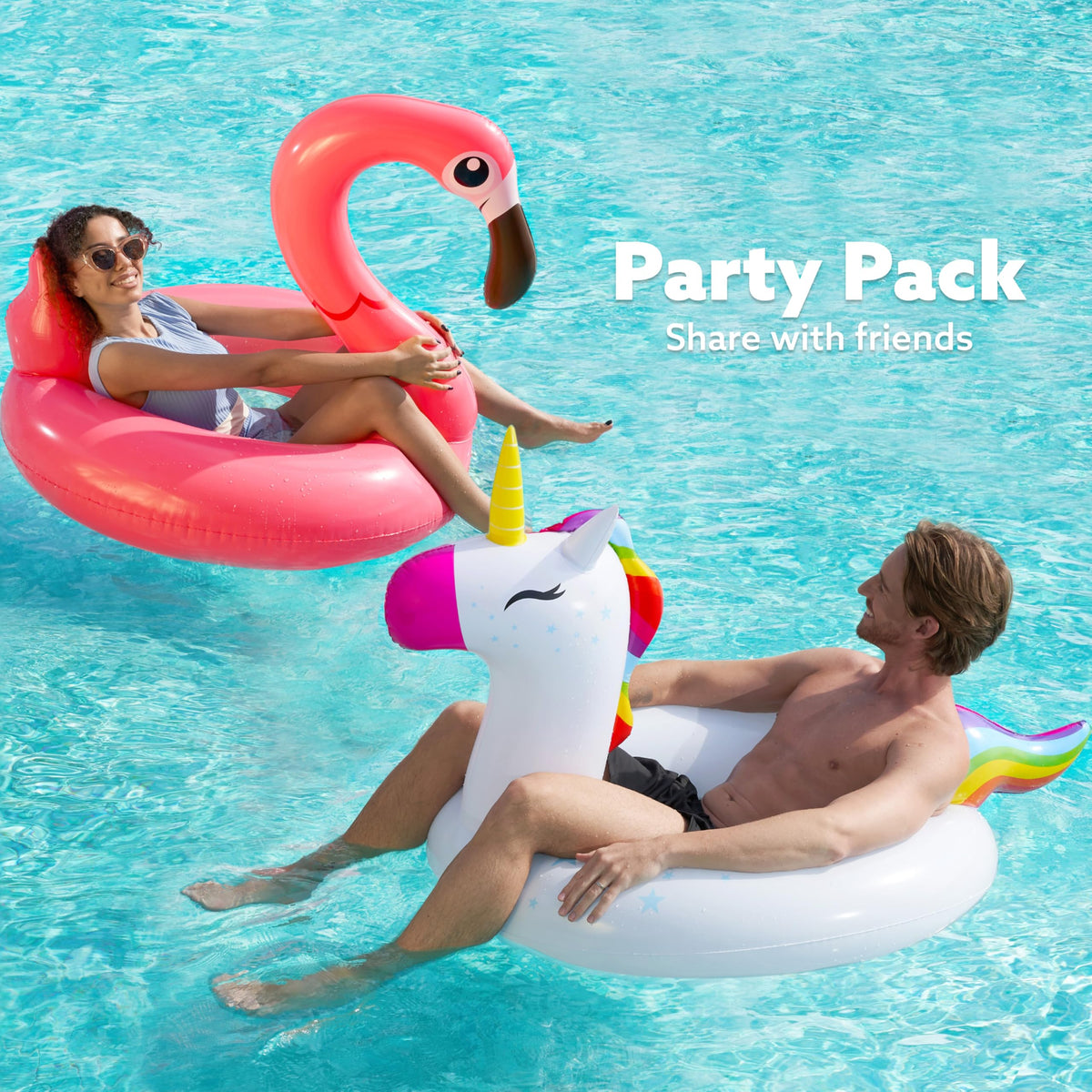 Sloosh 42-inch flamingo float closeup, glossy finish with buoyant design for lounging.
