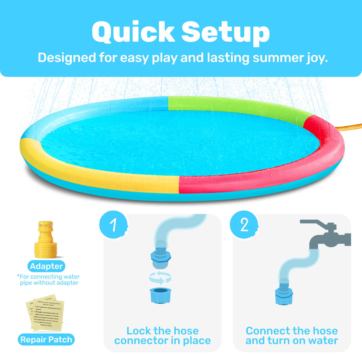 Sloosh durable non-toxic materials ensure long-lasting splash pad use.