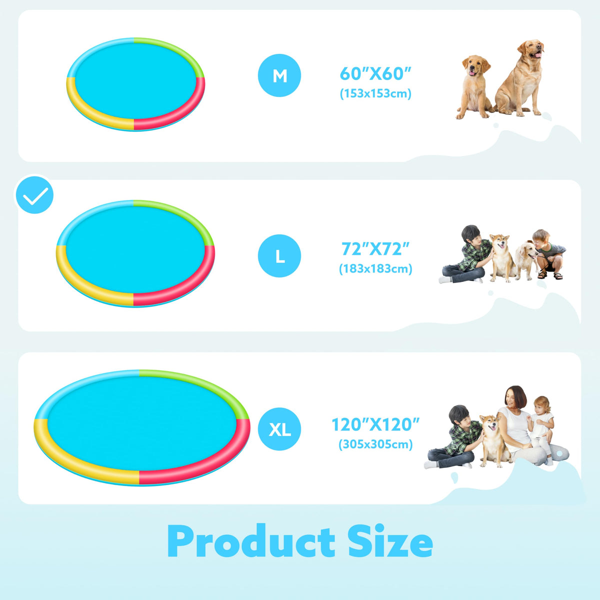 Sloosh kid-friendly and pet-friendly splash pad for active play.