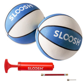 Sloosh 7-inch blue pool basketball designed for pool hoop play.