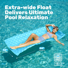 Sloosh adult floating lounge in a pool, comfortable and stable for long sessions.