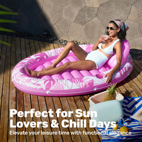 Sloosh adult-friendly pink pool float for poolside relaxation and parties