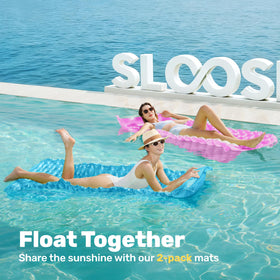 Sloosh 64x32 inch adult lounge mats providing full buoyancy and relaxation.