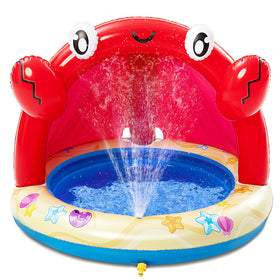 Sloosh Baby Pool with crab sprinkler invites outdoor water play and imaginative summer fun.