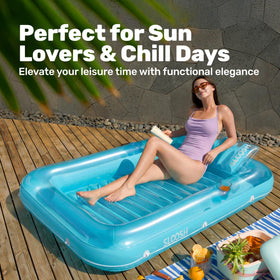 Sloosh backyard and beach use tanning pool lounger in action