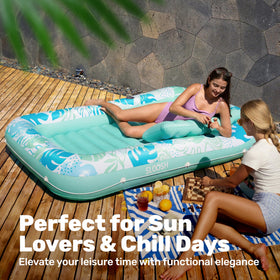 Sloosh tanning float ideal for backyard, pool, or lakeside relaxation.
