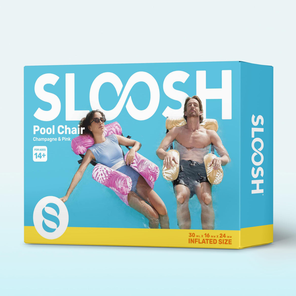 Sloosh backyard oasis setup with two loungers for relaxed summer moments.