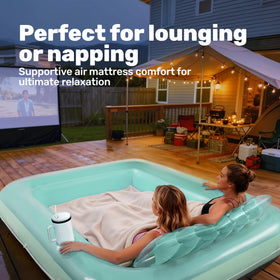 Sloosh backyard party centerpiece combines style with comfortable lounging.