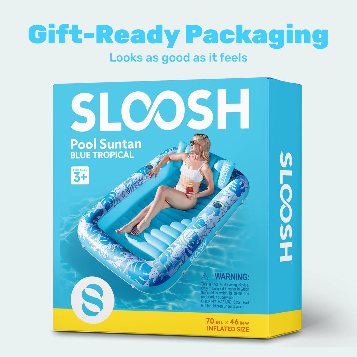 Sloosh backyard oasis float designed for solo relaxation and gatherings.
