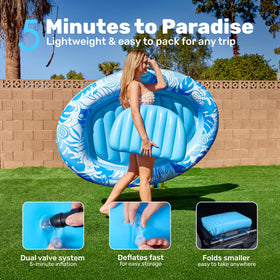 Sloosh backyard sunbathing setup, turning any pool into a private oasis.