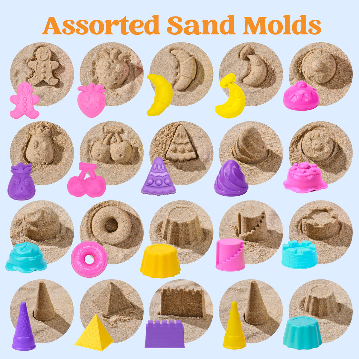 Sloosh ice cream mold and castle molds for pretend treats on the beach