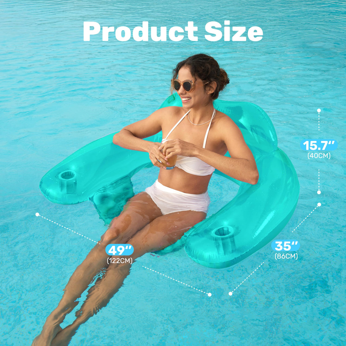 SLOOSH blue-green pool float adds stylish color to water fun