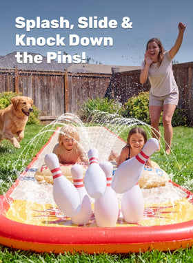 Sloosh bowling boards with handles aid catching and coordination during play.