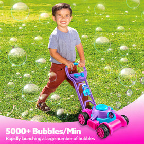 SLOOSH Bubble Lawn Mower package includes bubble solution and refills for easy setup
