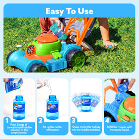 Sloosh Bubble Lawn Mower Toy blue compact size fits small play spaces