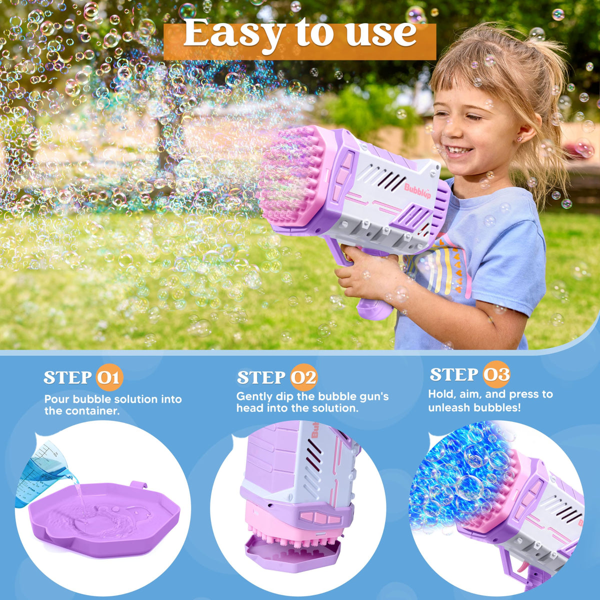 Sloosh bubble liquid 140ml bottles for easy refills