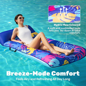 Sloosh built in pillow supports neck for relaxed lounging.