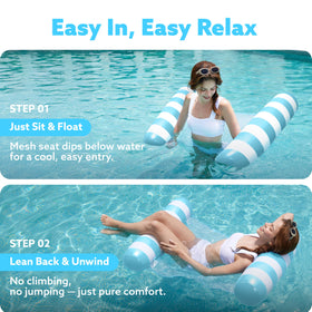 Sloosh buoyant pillows enhance support during relaxed float sessions.