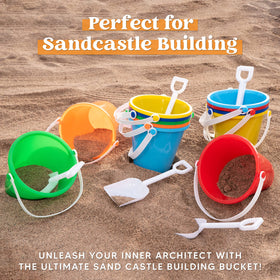 Sloosh colorful beach buckets variety ready for sandcastle building and seaside games