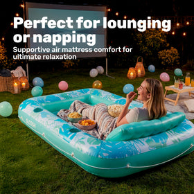 Sloosh compact and portable pool lounger is easy to inflate and transport.