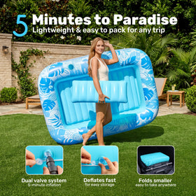 Sloosh compact portable inflates quickly for easy transport.