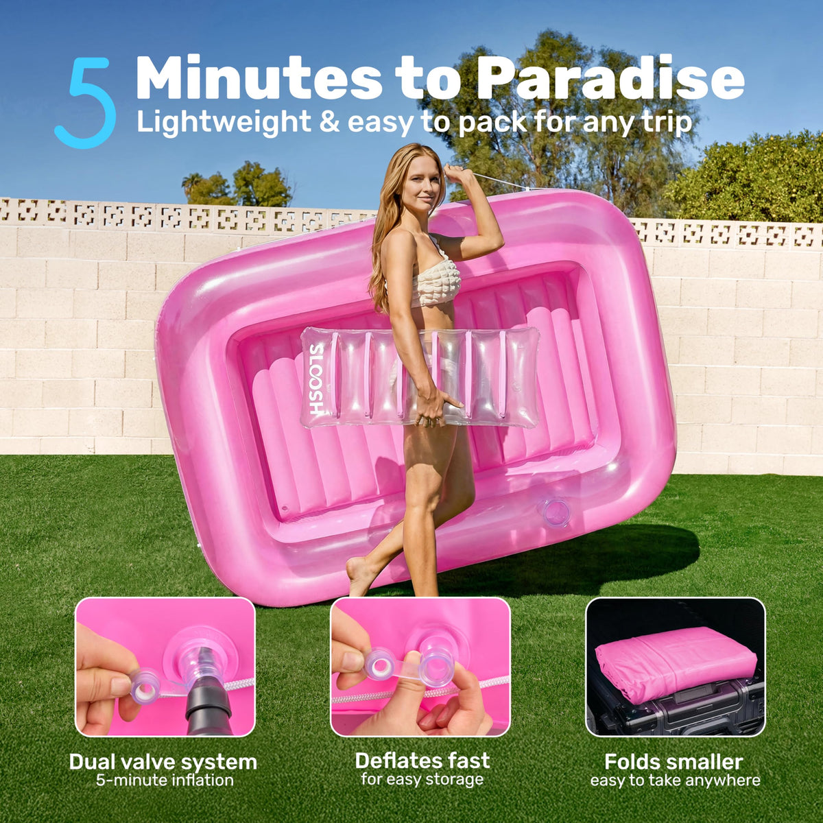 SLOOSH compact and portable sun lounge ready for travel