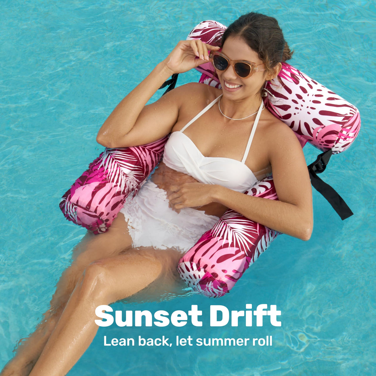 Sloosh convertible tropical hammock chair in pink for versatile lounging