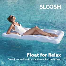 Sloosh floating table with cup holders on each side