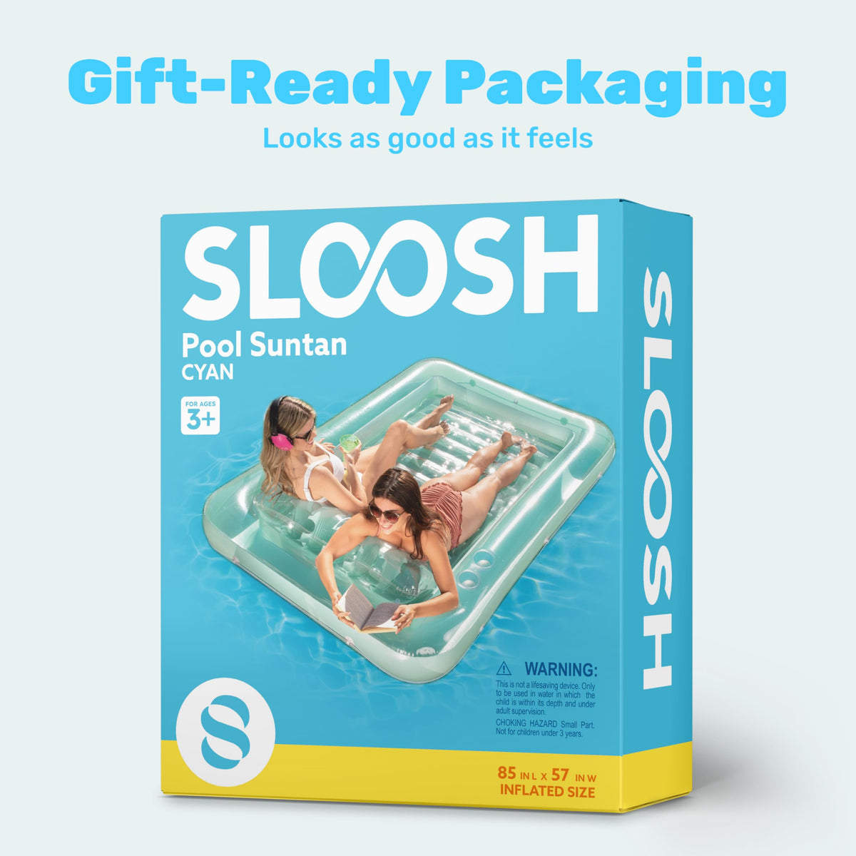 Sloosh cyan sun tanning pool lounger combines luxury and versatility.