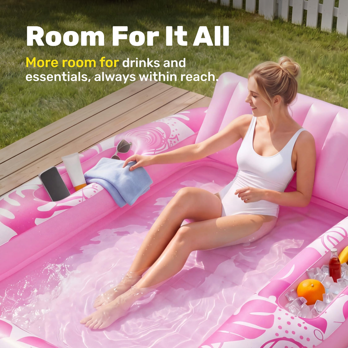 SLOOSH lounger with detachable headrest for customizable comfort