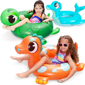 Sloosh dinosaur pool tube for kid-friendly pool play.