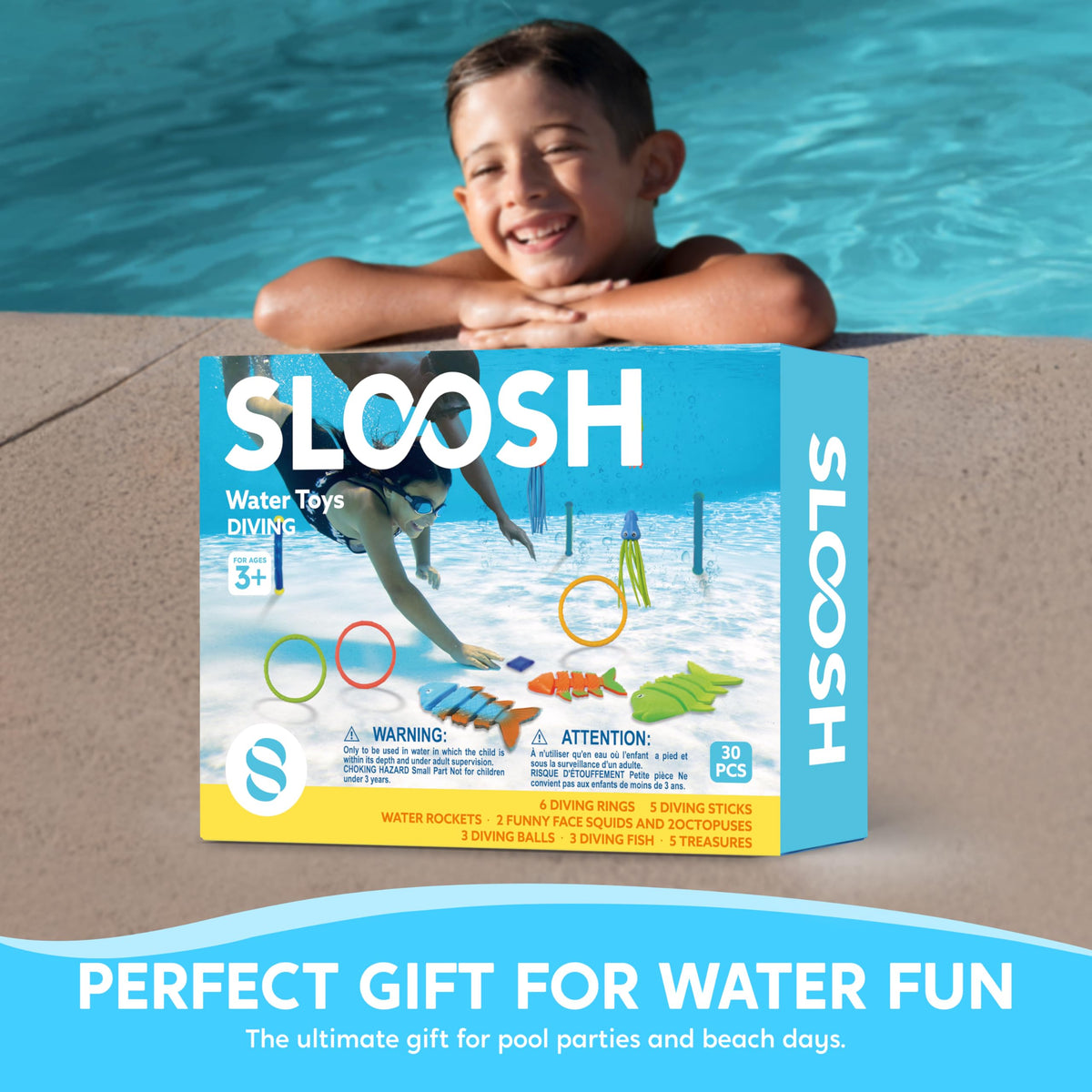 Sloosh diving balls create bright targets for timed dives and drills