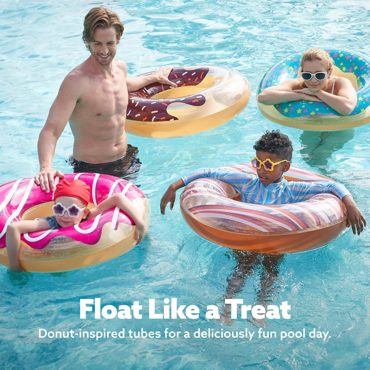 Sloosh donut floats collection: four designs for kids' pool time