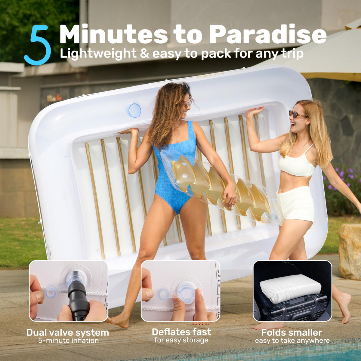 Sloosh durable 0.3mm PVC construction for lasting use.