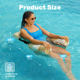 Sloosh durable materials with repair patch included for long-lasting poolside use.