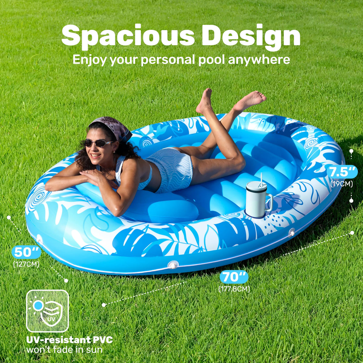 Sloosh durable PVC construction ensures long-lasting use in pools and backyards.
