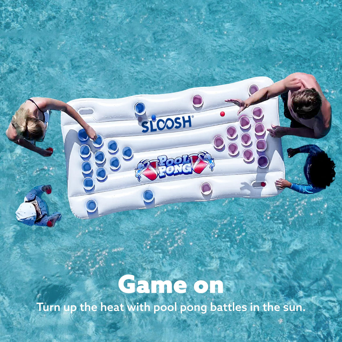 Sloosh durable PVC construction withstands lively pool games