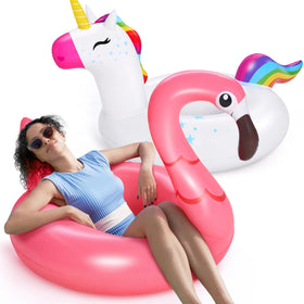 Sloosh durable PVC pool floats, hero shot for family use and play.
