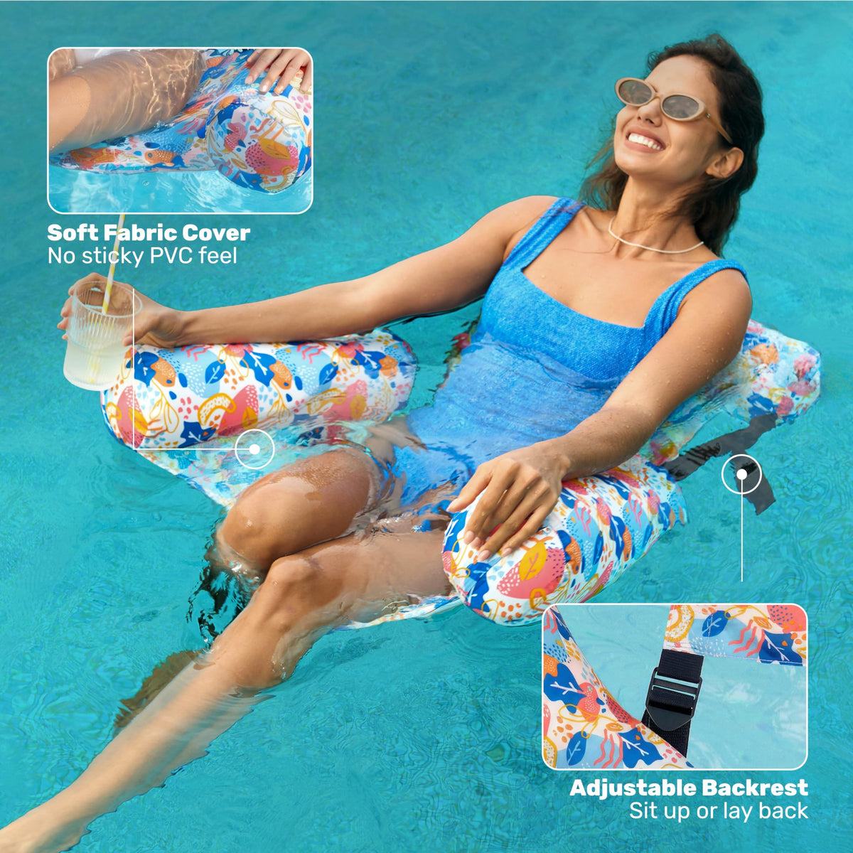 Sloosh durable PVC pool hammock safe and long-lasting for summer fun.